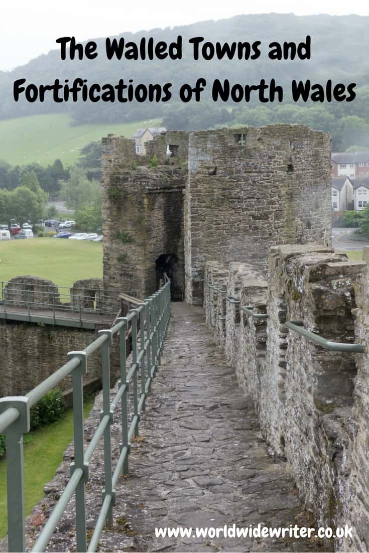 Pinnable image of the fortifications of North Wales, showing a section of the Conwy town walls